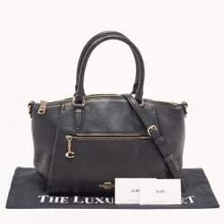 Pre Owned  Coach Black Leather Elise Zip Satchel 