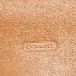 Coach Natural/Beige Signature Canvas and Leather Flap Continental Wallet