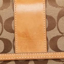 Coach Natural/Beige Signature Canvas and Leather Flap Continental Wallet