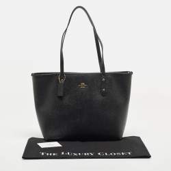 Coach Black Leather City Top Zip Tote