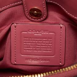 Coach Beige/Pink Signature Coated Canvas and Leather Mini Sage Carryall Satchel