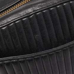 مملوكة مسبقًا Coach Black Quilted Leather Studded Camera Crossbody Bag