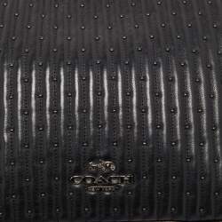 مملوكة مسبقًا Coach Black Quilted Leather Studded Camera Crossbody Bag