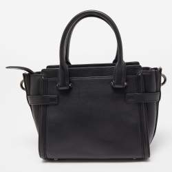 Pre Owned Coach Black Leather Butterfly Embellished Swagger 20 Carryall Top Handle Bag
