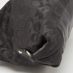 Pre Owned Coach Black Signature Fabric and Leather Ashley Shoulder Bag