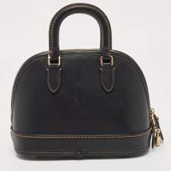 Pre Owned Coach Black Leather Revel 24 Satchel