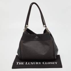 Pre Owned Coach Brown Jacquard Canvas and Leather Legacy Lexy Shoulder Bag