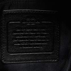 Pre Owned Coach Grey/Black Signature Canvas and Leather Edie Shoulder Bag