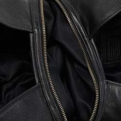 Pre Owned Coach Grey/Black Signature Canvas and Leather Edie Shoulder Bag