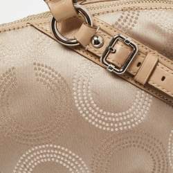 Coach Gold Signature Fabric and Leather Sophia Satchel
