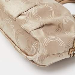 Coach Gold Signature Fabric and Leather Sophia Satchel