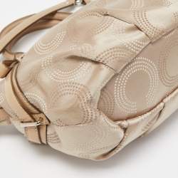 Coach Gold Signature Fabric and Leather Sophia Satchel