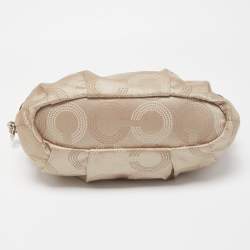 Coach Gold Signature Fabric and Leather Sophia Satchel