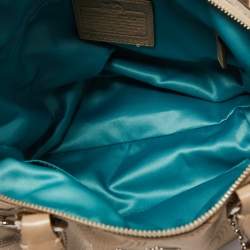 Coach Gold Signature Fabric and Leather Sophia Satchel