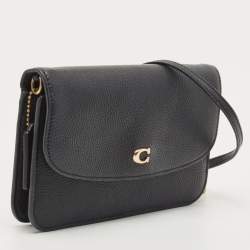 Pre Owned Coach Black Pebble Leather Hayden Crossbody Bag