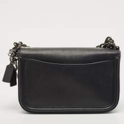 Coach Black Leather Swagger Flap Crossbody Bag
