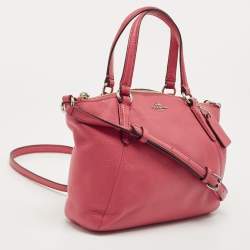 Pre Owned Coach Pink Leather Zip Crossbody Bag