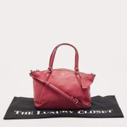 Pre Owned Coach Pink Leather Zip Crossbody Bag