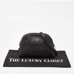 Coach Black Leather Dome Crossbody Bag