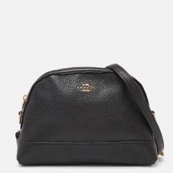 Coach Black Leather Dome Crossbody Bag