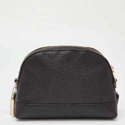 Coach Black Leather Dome Crossbody Bag
