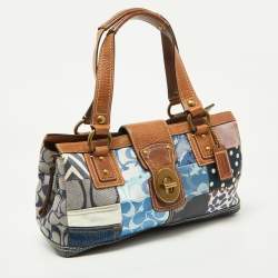 Pre Owned Coach Multicolor Denim, Fabric and Leather Patchwork Shoulder Bag