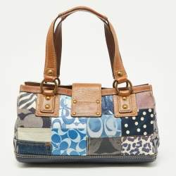 Pre Owned Coach Multicolor Denim, Fabric and Leather Patchwork Shoulder Bag