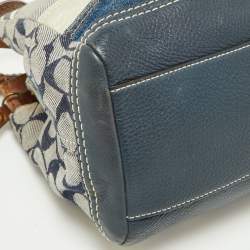 Pre Owned Coach Multicolor Denim, Fabric and Leather Patchwork Shoulder Bag