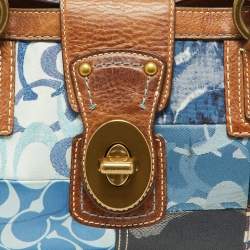 Pre Owned Coach Multicolor Denim, Fabric and Leather Patchwork Shoulder Bag