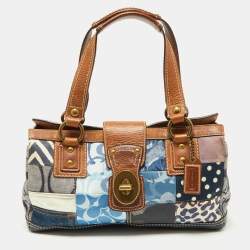 Pre Owned Coach Multicolor Denim, Fabric and Leather Patchwork Shoulder Bag