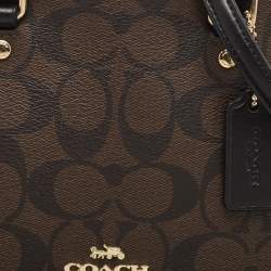 Coach Brown/Black Signature Coated Canvas and Leather Mini Sierra Satchel