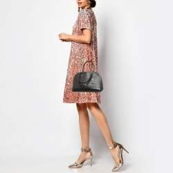 Coach Brown/Black Signature Coated Canvas and Leather Mini Sierra Satchel