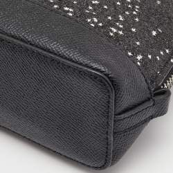 Pre Owned Coach Black Glitter Leather Mini Sierra Crossbody Bag