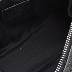 Pre Owned Coach Black Glitter Leather Mini Sierra Crossbody Bag