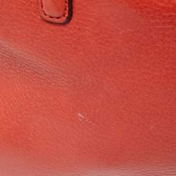 Pre Owned Coach Brick Orange Leather Madison Madeline East West Bag
