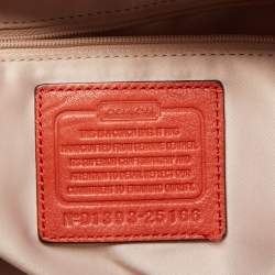 Pre Owned Coach Brick Orange Leather Madison Madeline East West Bag