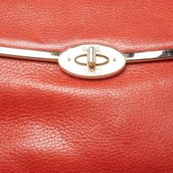 Pre Owned Coach Brick Orange Leather Madison Madeline East West Bag