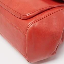 Pre Owned Coach Brick Orange Leather Madison Madeline East West Bag