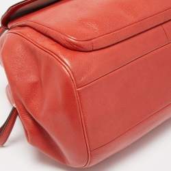 Pre Owned Coach Brick Orange Leather Madison Madeline East West Bag