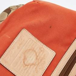 Pre Owned Coach Beige Signature Canvas and Leather Flap Crossbody Bag