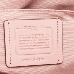 Pre Owned Coach Pink Coated Canvas and Leather Sierra Satchel