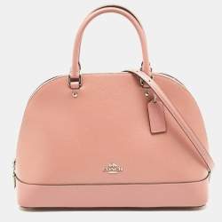 Cartable mini sierra leather handbag Coach Pink in Leather - 25891758