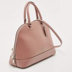 Pre Owned Coach Pink Coated Canvas and Leather Sierra Satchel