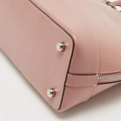 Pre Owned Coach Pink Coated Canvas and Leather Sierra Satchel