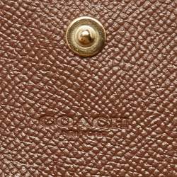 Pre Owned Coach Brown Saffiano Leather North/South Phone Crossbody Bag