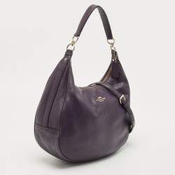 Pre Owned Coach Purple Leather Harley Hobo