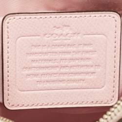 Coach Pink/Beige Signature Coated Canvas and Leather Mini Bennett Satchel