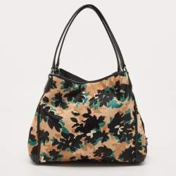 Pre Owned Coach Multicolor Leaf Print Calf Hair and Leather Edie 31 Shoulder Bag