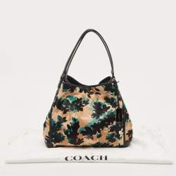 Pre Owned Coach Multicolor Leaf Print Calf Hair and Leather Edie 31 Shoulder Bag