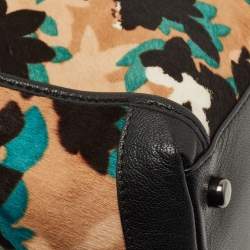 Pre Owned Coach Multicolor Leaf Print Calf Hair and Leather Edie 31 Shoulder Bag